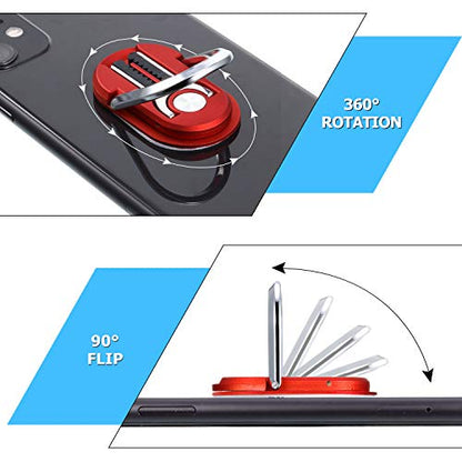 Frienda 6 Pcs 3-in-1 Mobile Phone Holder Car Vent Clip Ring Holder