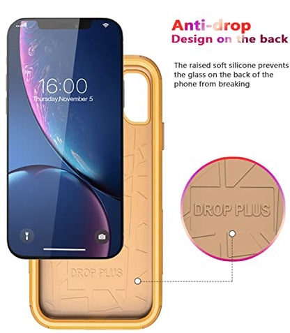 Diverbox for iPhone Xr Case [Shockproof] [Dropproof] [Dust-Proof],Heavy Duty Protection Phone Case Cover for Apple iPhone XR (Yellow) - color: Yellow-3in1