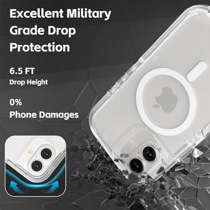 Follaroma Magnetic for iPhone 16 Case, Heavy Duty Phone Cases, Clear, 6.1" | Compatible with MagSafe, Heavy Duty Shock proof Protection, Military-Grade Anti-Drop, Dual Layer Transparent Protective Cover - color: Clear, size: iPhone 16 6.1''