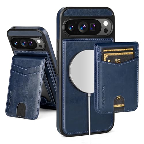 SkyEagle Compatible with Magsafe 2 in 1 Detachable Google Pixel 10 5G Wallet Case with Card Holder Women Men,Magnetic PU Leather RFID Blocking Flip Kickstand Credit Slots,for Pixel 10 Pro 6.3",Blue - color: Blue, size: 6.3 inches