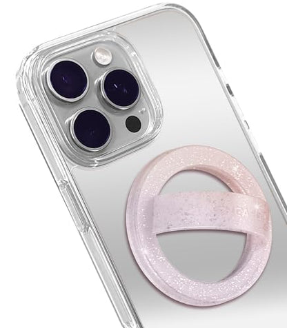 Encased Magnetic Phone Grip Holder, Compatible with MagSafe - Cute Color Combo Iridescent Silicone Finger Loop Ring for iPhone (Gradient Halo) - color: Gradient Halo