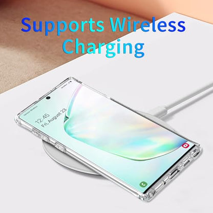 Magnetic Case for Samsung Galaxy Note 10+ Plus Case,Clear | Compatible with Mag-Safe, Military Grade Drop-proof Shockproof Anti-Yellowing Anti-Scratch Protective Transparent Cover - color: Note 10 Plus-Clear, size: Galaxy Note 10 Plus