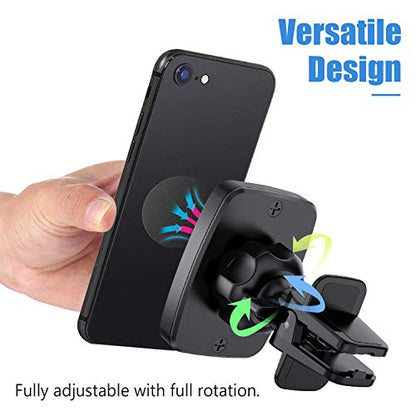 Magnetic Phone Car Mount, [2 Pack] Air Vent Car Phone Mount Holder, Phone Holder for Car with Twist-Lock Base, Compatible with All Smartphones