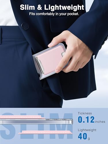 TopMade for MagSafe Wallet, 4 Cards Holder, Strongest Magnetic Phone Wallet - color: Pink