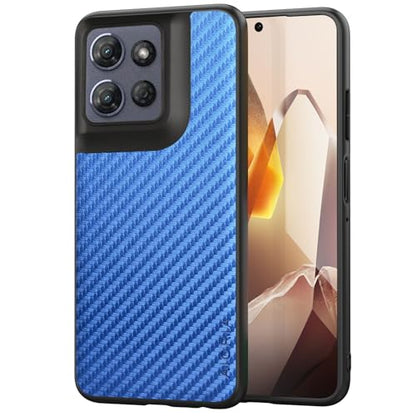 Case for Motorola Moto G Power 2025 Carbon Fibre Texture Shockproof Slim Case Non-Slip Full Body Protective Phone Case (Blue, for Moto G Power 2025) - color: Blue Power 2025