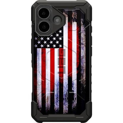 EGO TACTICAL UAG Urban Armor Gear Pathfinder case Compatible with MagSafe iPhone 17 [6.3" Screen] Limited Edition Print - American Flag Tattered Reversed - color: American Flag Tattered Reversed, size: iPhone 17 (6.3")
