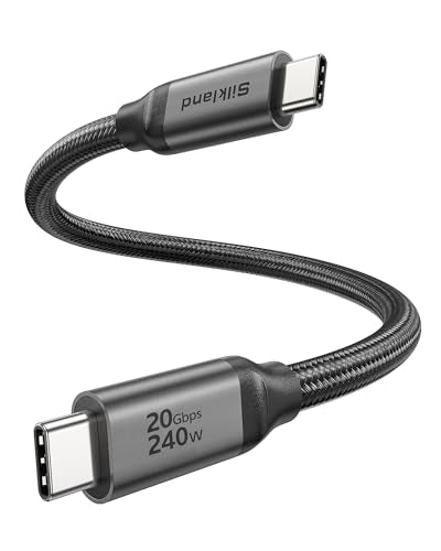 Silkland USB C Data Cable 20Gbps, 1FT USB C to USB C Cable, 240W Charging - size: 1 Feet