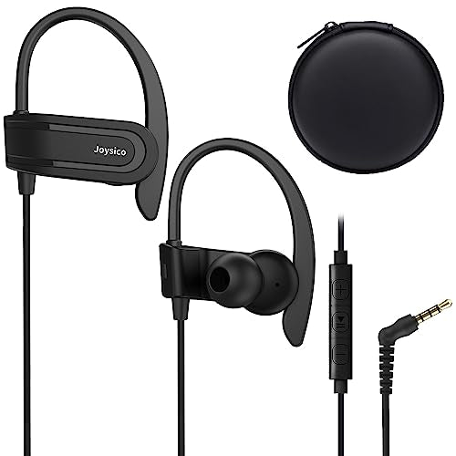 Joysico Wired Over Ear Earbuds Headphones with Mic and Volume Control Black