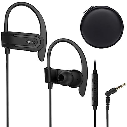 Joysico Wired Over Ear Earbuds Headphones with Mic and Volume Control Black