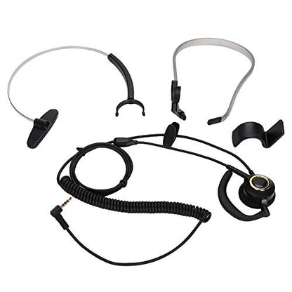 One Ear Mono Headphone, Call Center Headset with Mic Rear Mounted Noise Canceling Customer Service Headset 3.5mm Single Plug Telephone Headphone