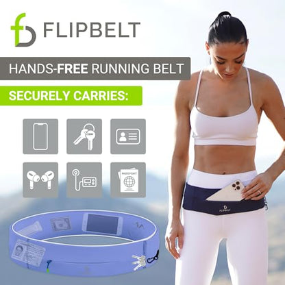 FlipBelt Zipper Running Belt, Waist Pack for Fitness and Running, US Company - color: Periwinkle, size: X-Small