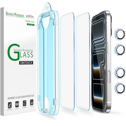 amFilm OneTouch for iPhone 17 Pro Screen Protector 6.3'' Tempered Glass - size: IPH17P-6.3”
