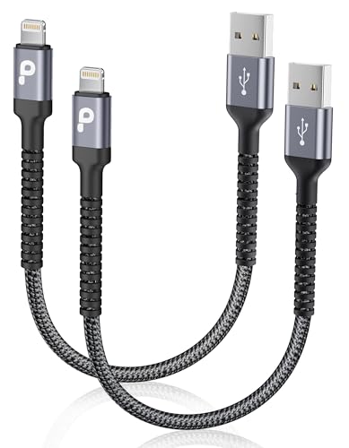 Short iPhone Charger Cable 1FT 2Pack Apple MFi Certified USB Lightning - color: Grey, size: 1FT, style: USB A to Lightning