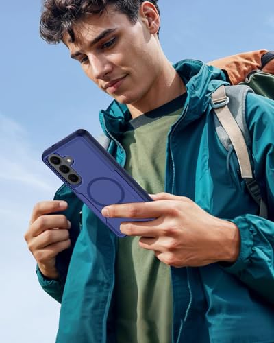 for Samsung Galaxy S26+ Plus Case with Screen Protector, S26 Plus Phone Case [Fit for MagSafe], Dual-Layer Heavy Duty Shockproof Magnetic Military Grade Protection Bumper Cover 6.7” (Blue)