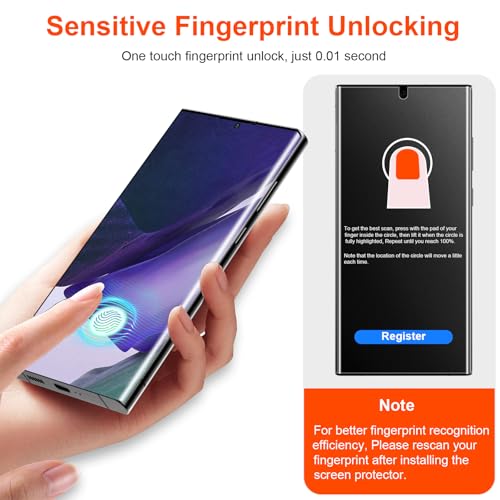 2 Pack for Samsung Galaxy Note 20 Ultra TPU Privacy Screen Protector [Not Glass], True 28° Anti-Spy, Fingerprint Unlock Support, High Sensitivity, Case Friendly - size: Samsung Galaxy Note 20 Ultra 6.9 Inch