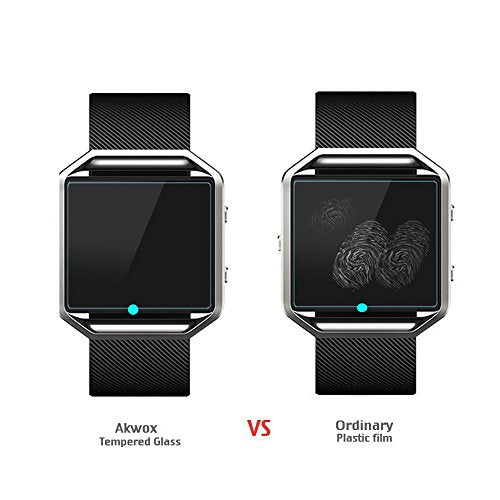 (Pack of 4) Tempered Glass Screen Protector for Fitbit Blaze Smart Watch [0.3mm 2.5D High Definition 9H] Premium Clear Screen Protective Film for Fitbit Blaze