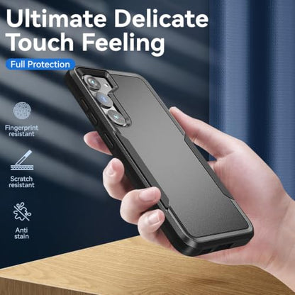 for Samsung Galaxy S23 Case with HD Screen Protector, Dual Layer Military Grade Drop Tested, Heavy Duty Rugged Shockproof Non-Slip Outdoor Protective Cover, Black - color: Black