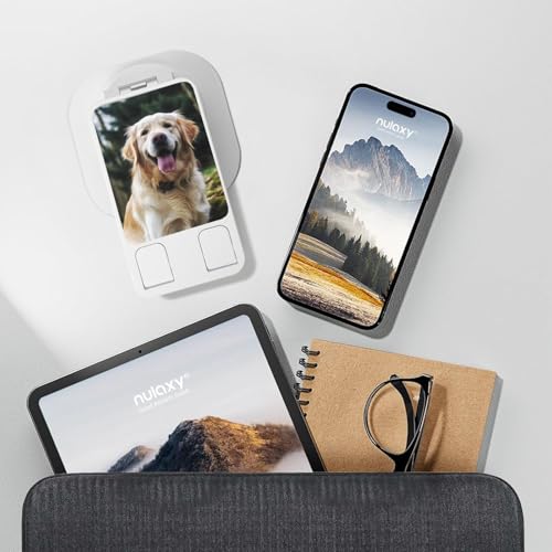 Funny Golden Retriever 360° Rotating Cell Phone Stand Height Angle Adjustable Phone Stand Portable Foldable Desktop Phone Holder Compatible with All Mobile Phones and Tablets - color: White