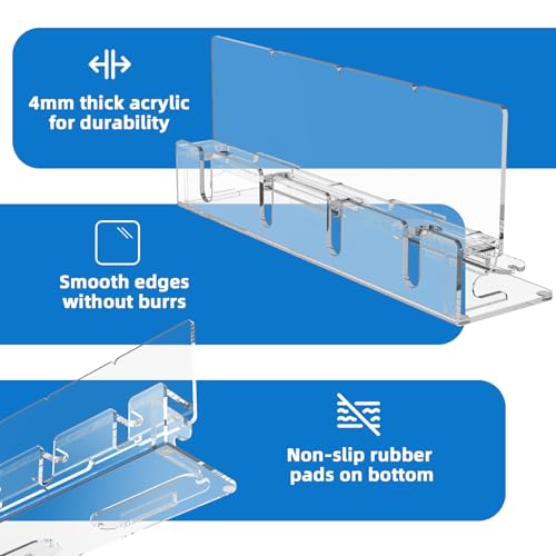 4 Phones Acrylic Multiple Cell Phone Stand - color: Clear
