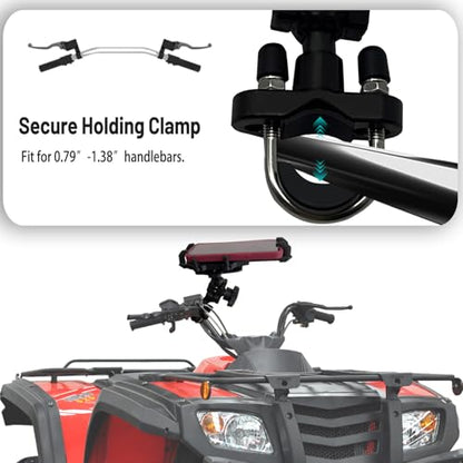 ATV Phone Holder Motorcycle Phone Mount,4 Wheeler Anti-theft No-shake