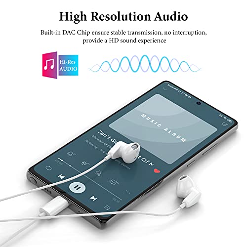 APETOO USB C Headphones for iPhone 18 Pro Max 17 16 15/iPad Air Earbuds - color: White