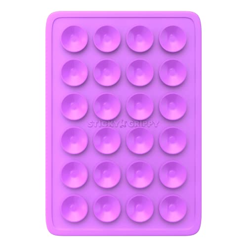 StickyGrippy Suction Phone Case Mount, Sillicon Adhesive Phone Accessory for iPhone and Android, Hands-Free Strong Grip Mirror Shower Phone Holder, Tiktok Videos and Selfies (Purple) - color: Purple