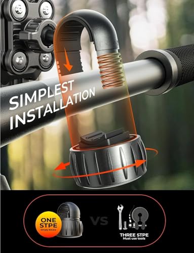 Motorcycle Phone Mount Holder - [Dual Vibration Dampener] [Upgrade Handlebar Clip] Motorcycle Cell Phone Holder, Bike Phone Mount, Fit iPhone 16/15/14/13 Pro Max, 4.7-6.7" Phones, Black