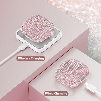 VISOOM Airpods 5 4 Cases iPods 4/5 Cover for Women,Unique Jewelry Design - color: J-Sakura Pink, size: Airpods 4/5(2024/2026)