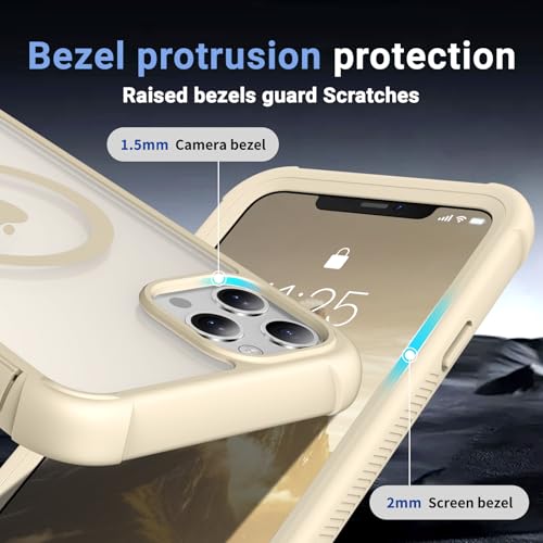 jaroco Magnetic for iPhone 11 Case Heavy Duty Protection Antique White | Compatible with MagSafe,Military Grade Drop Protection,Translucent Matte,Non-Slip,Shockproof 2-Layer Durable Bumper Case - color: Antique White, size: iPhone 11