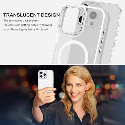 BENTOBEN Magnetic for iPhone 16 Pro Max Case,(Compatible with MagSafe) (Military Grade Drop Protection) Slim Translucent Matte Shockproof with Anti-Fingerprint Phone Case 6.9",White - color: White