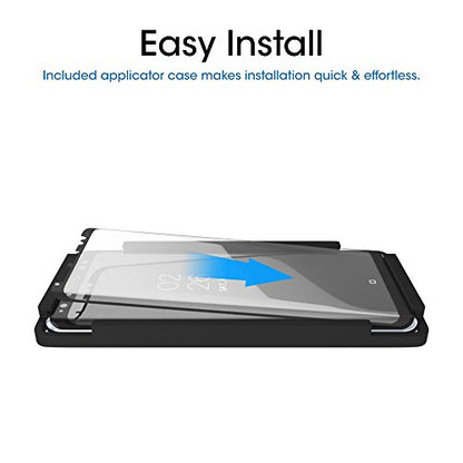 amFilm Glass Screen Protector for Samsung Galaxy S8, 3D Curved Tempered Glass, Dot Matrix with Easy Installation Tray, Case Friendly (Black) - size: Galaxy S8
