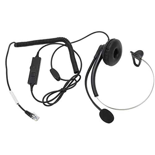 One Ear Wired Headset with Noise Cancelling for Crystal Clear HD Calls in Call Center Office (Crystal Connector) - size: Kristallverbinder