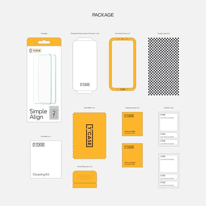 1stcase Tempered Glass [SimpleAlign] Screen Protector [2-pack Set] for Google Pixel 8a [Case Friendly] - Clear