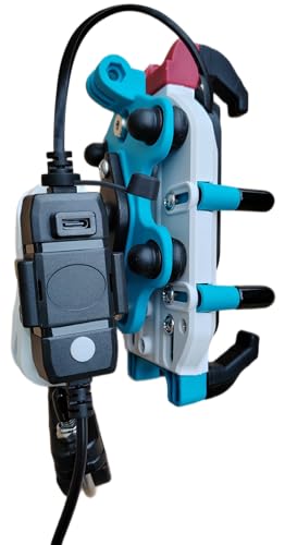Motorcycle Phone Mount Holder with Charger Waterproof Handlebar 15W Wireless&PD USBC QC3.0 Fast Charging Port with Vibration Dampener Anti Shake for Motorcycle Fit 4.7''-7.2''Cell Phone
