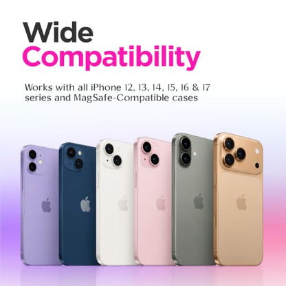 FELONY CASE - Neon Pink Ring Grip and Stand - Version 2.0 - Improved Stronger Magnet, Magnetic Phone Ring Holder for MagSafe Compatible iPhone 17,16, 15, 14, 13, 12, Pro Max, Air - Drop Protection - color: Neon Pink
