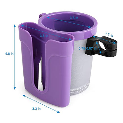 Accmor 3-in-1 Bike Cup Holder with Cell Phone Keys Holder, Bike Water Bottle Holders, Universal Bar Drink Cup Can Holder for Bicycles, Motorcycles, Scooters, Grey Purple - color: Grey Purple