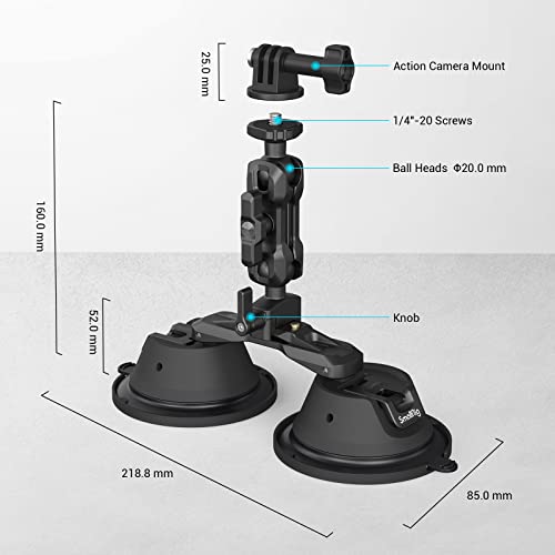 SmallRig Camera Suction Cup Mount for GoPro/for DJI/Action Cameras - 3566