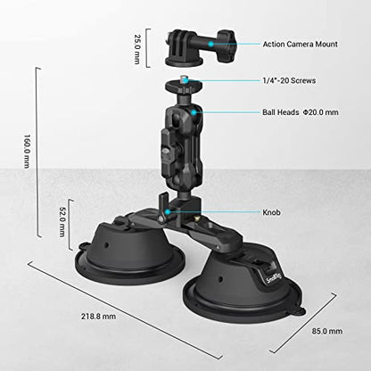 SmallRig Camera Suction Cup Mount for GoPro/for DJI/Action Cameras - 3566