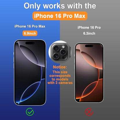 2 Pack for iPhone 16 Pro Max 6.9" Matte Privacy Screen Protector Anti-glare Anti-spy Tempered Glass Film Anti-fingerprint Easy Installation - size: iPhone 16 Pro Max