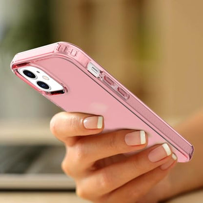Phone Case for iPhone 12 Clear, [Crystal Clear][Non-Yellowing] Slim Shockproof Reinforced Drop Protective Flexible TPU Back Cover Phone Case for iPhone 12 Protective Case(Pink) - color: Pink