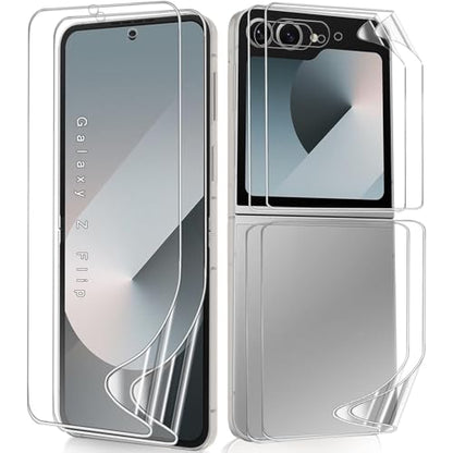 2 Sets Screen Protector for Samsung Galaxy Z Flip 6-6.7", Front/Back Full Coverage Soft Protective Film, Premium Folding,HD Clear Scratch Resistant - size: Samsung Galaxy Z Flip 6