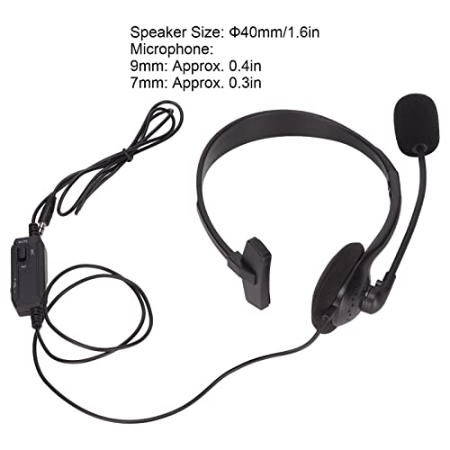 3.5mm Corded Telephone Headset with Noise Reduction Microphone, Adjustable Single Ear, for Office Customer Service