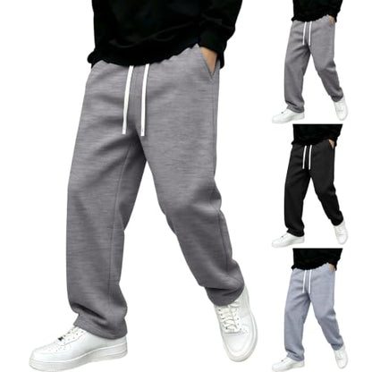 Baggy Sweat Pants for Mens Drawstring Lightweight Sweatpants with Pockets - color: Z001- Dark Gray, size: Large