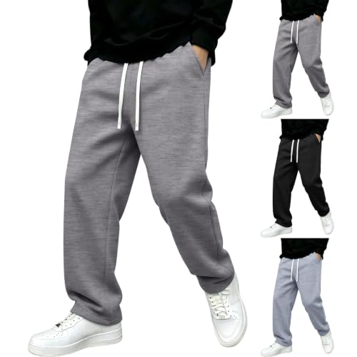 Baggy Sweat Pants for Mens Drawstring Lightweight Sweatpants with Pockets - color: Z001- Dark Gray, size: Medium