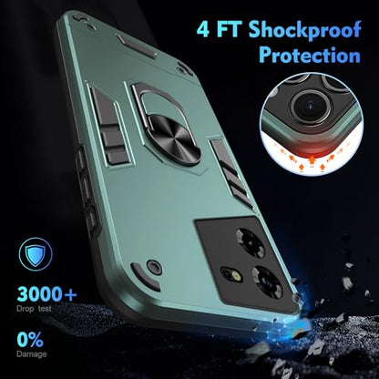 Compatible for Tecno Pova 5 Case,Built-in Stand Shockproof and Drop-Proof Compatible with Tecno Pova 5 LH7n Phone Case Cover Green - color: HY-GZS-green, size: Tecno Pova 5