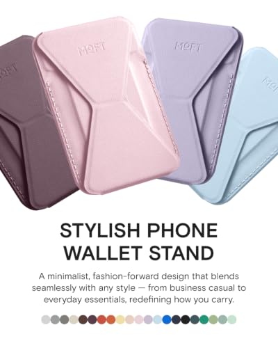 MOFT Snap-on Phone Stand & Wallet AERA, MagSafe Wallet, Slim Card Holder - color: Peach Pink, size: AERA