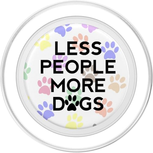 Less People More Dogs Mobile Phone Grip Holder Dog Paw Print PopSockets PopGrip: Swappable Grip for Phones & Tablets PopSockets PopGrip for MagSafe - style: Magnetic PopGrip