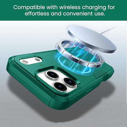MXX for iPhone 17 Pro Case, Heavy Duty 3 in 1 Wing Design Protective Cover with MagSafe, Phone Case 2025 (Green) - color: Green, size: iPhone 17 Pro