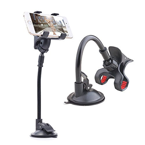 ivoler Car Phone Mount Windshield, Long Arm Clamp Universal Windshield