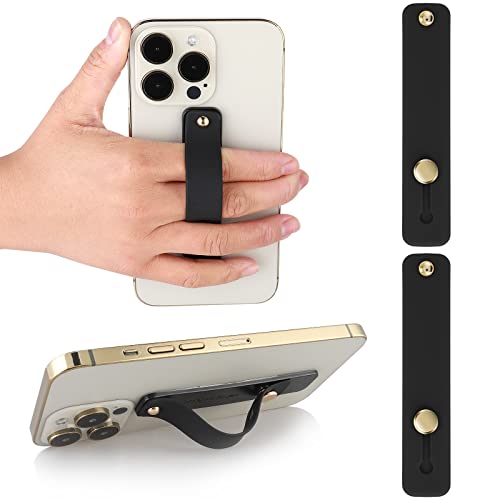 WLLHYF 2Pcs Phone Loop Finger Holder, Silicone Phone Grip (2pcs-Black)